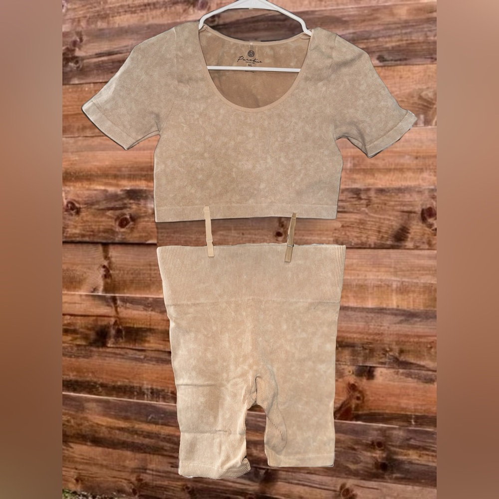Paradise Crop Top & Biker Short Outfit